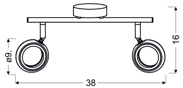 Candellux Aurelion 2L monorail lamp W 38cm