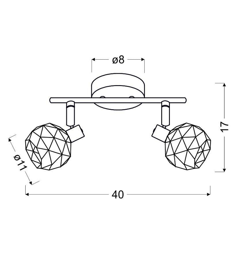 Candellux Acrobat 2L monorail lamp E14 W 40cm