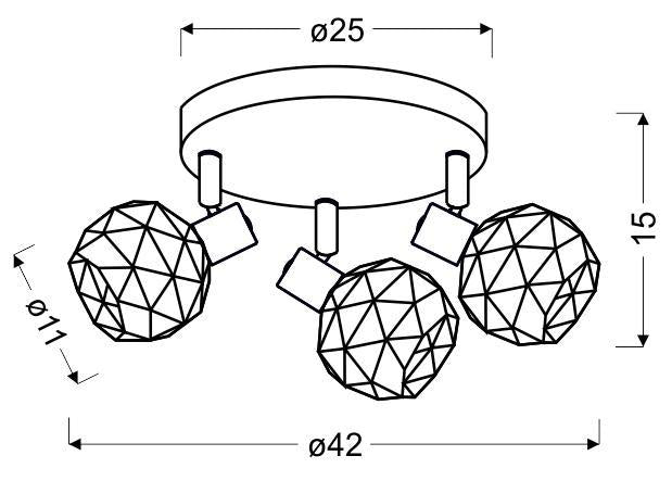 Candellux Acrobat 3L ceiling lamp E14 D 42cm