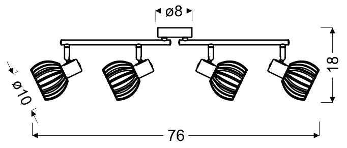 Candellux Atarri 4L monorail lamp E14 W 76cm
