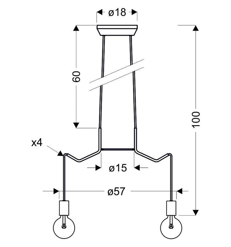 Candellux Basso 4L pendant lamp E27 D 57cm