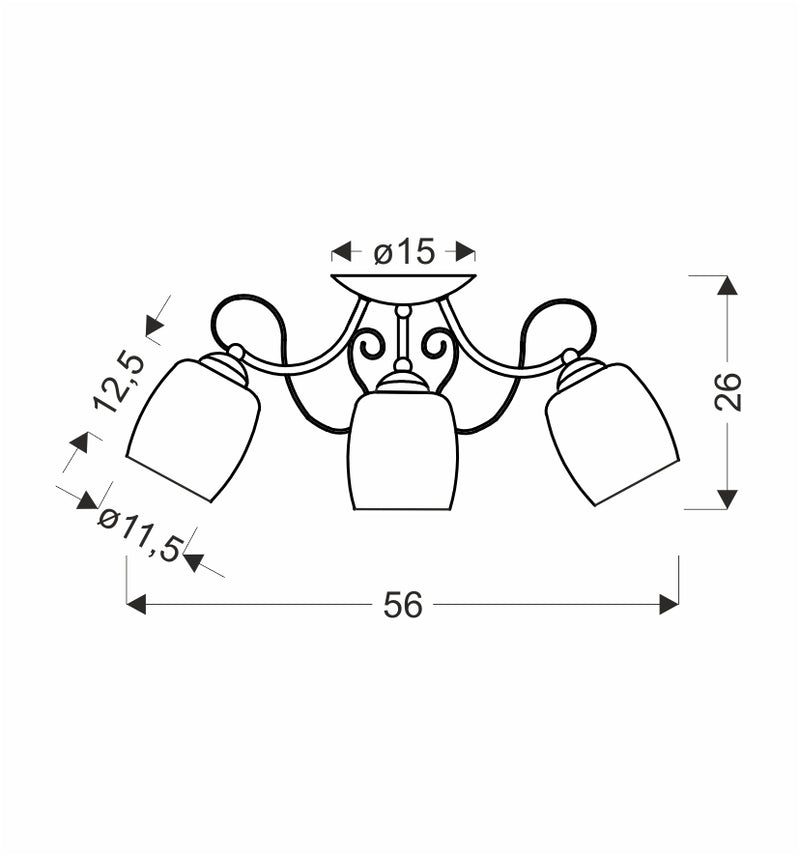 Candellux Amba 3L chandelier E27 D 56cm