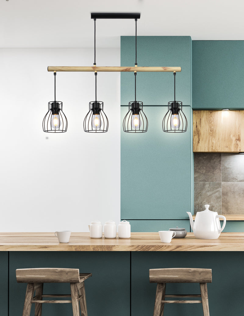 Candellux Bernita 4L linear suspension pendant lamp E27 W 86cm