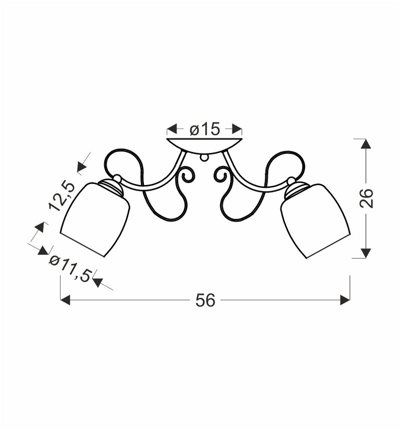 Candellux Amba 2L ceiling lamp E27 W 56cm