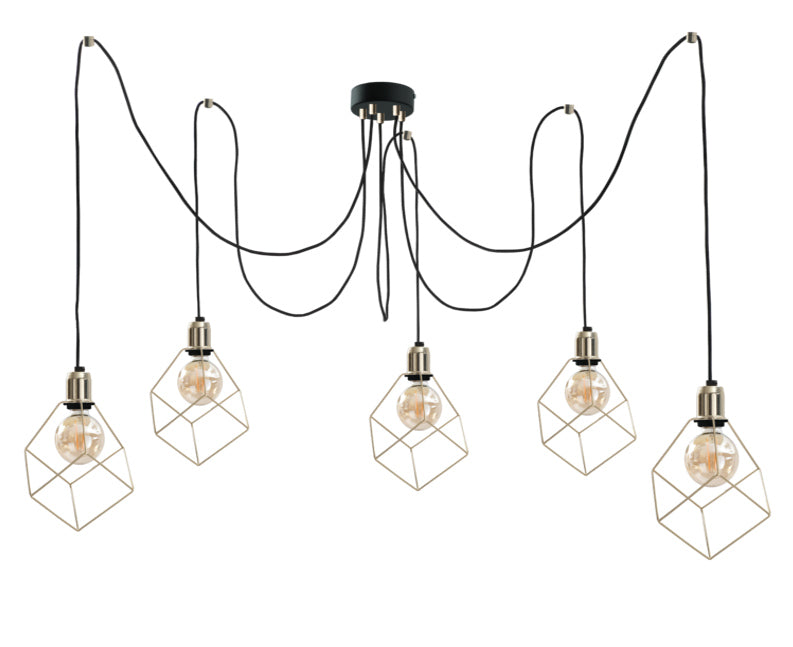 Keter Lighting Taho 5L pendant lamp E27 H 180.0cm