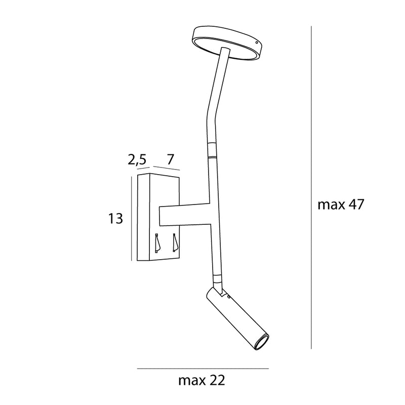 Maxlight Ibiza 2L wall sconce lamp LED