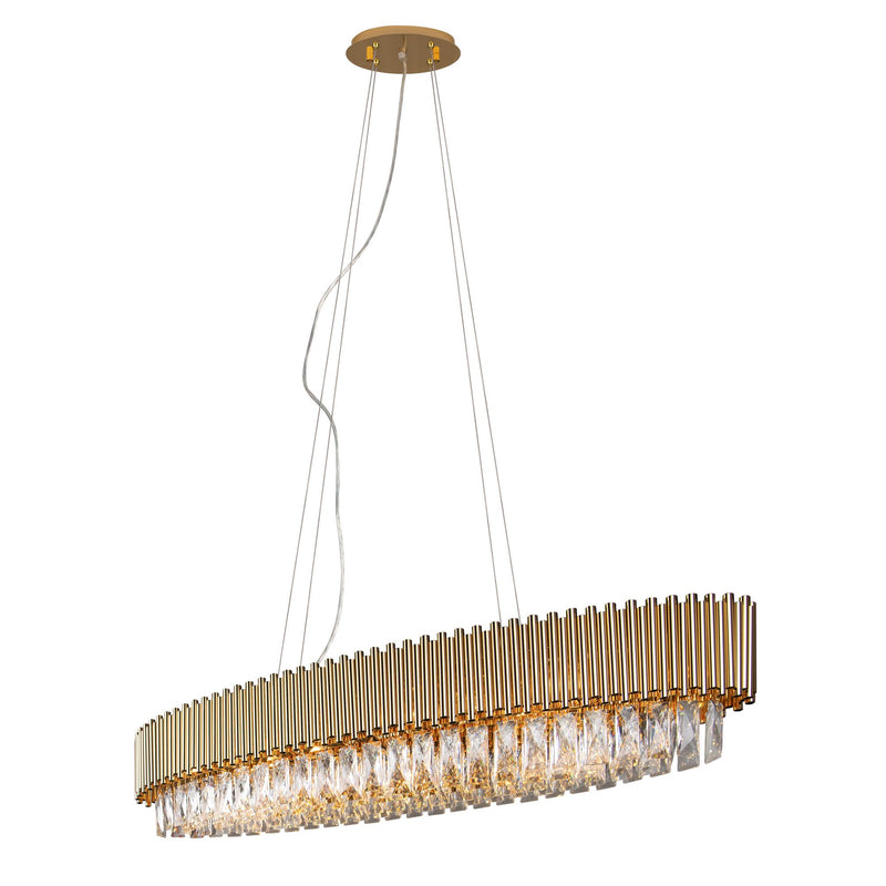 Maxlight Passion 12L linear suspension ceiling lamp gold D 30cm