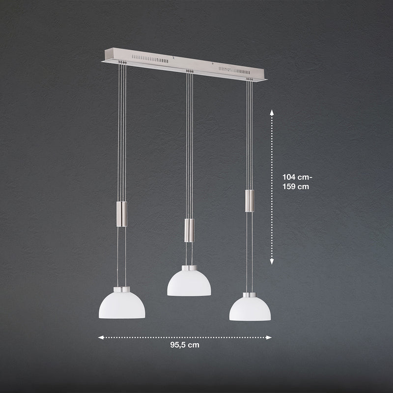 Fischer & Honsel Avignon Lámpara de techo colgante lineal 3L An. 95 cm LED