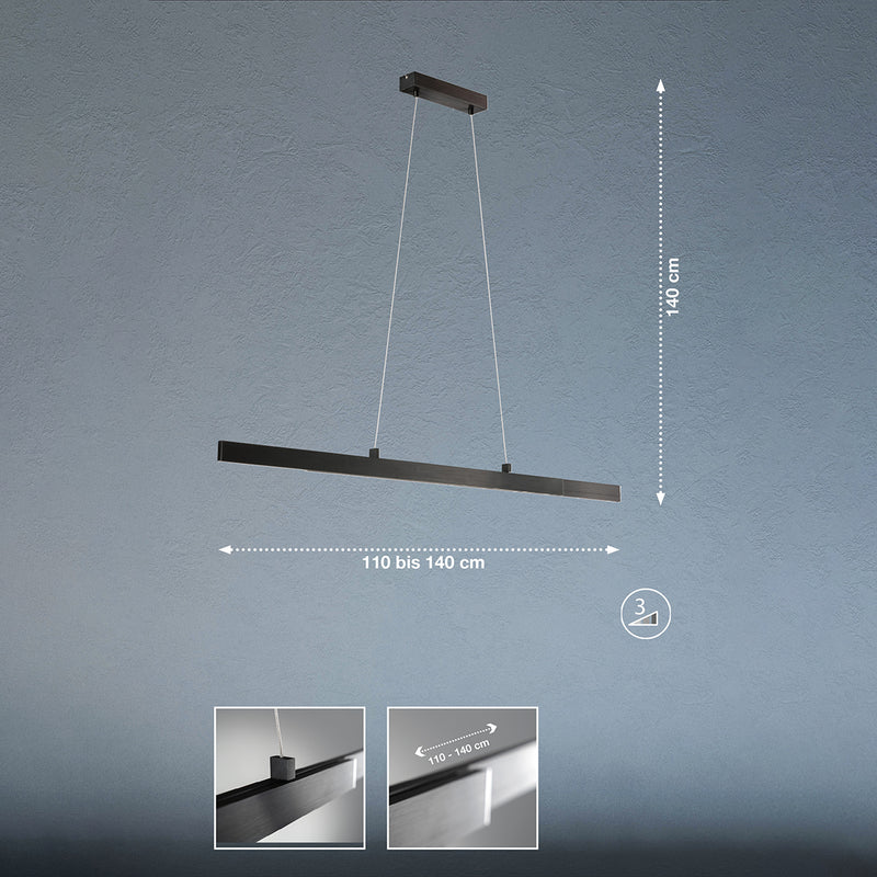 Fischer & Honsel Orell 1L plafonnier pour éclairage sur rail L 140cm LED