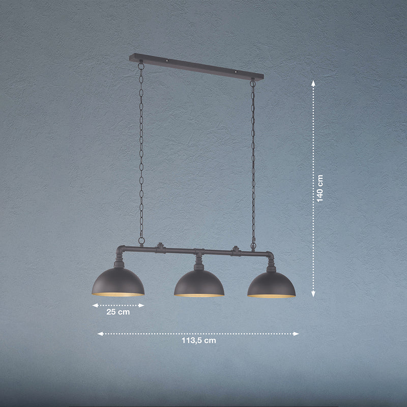 Fischer & Honsel Leitung 3L lineær ophængt loftslampe B 113cm