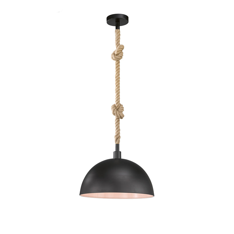 Fischer & Honsel Rope 1L pendant lamp D 40cm, black E27