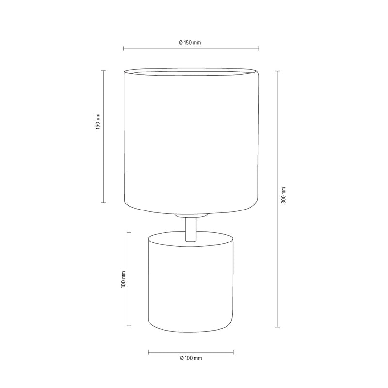 Strong Round Table Lamp 1xE27 Max.25W Gray/Black/White