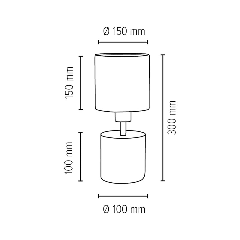 Strong Round Table Lamp 1xE27 Max.25W Gray/Black/White