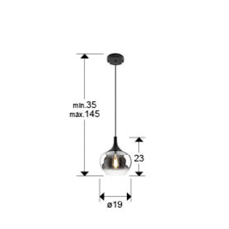 Schuller Opaz 1L pendant lamp E27 D 19-29cm