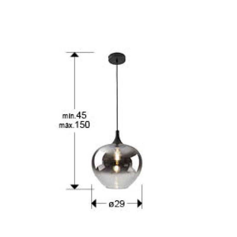 Schuller Opaz 1L pendant lamp E27 D 19-29cm