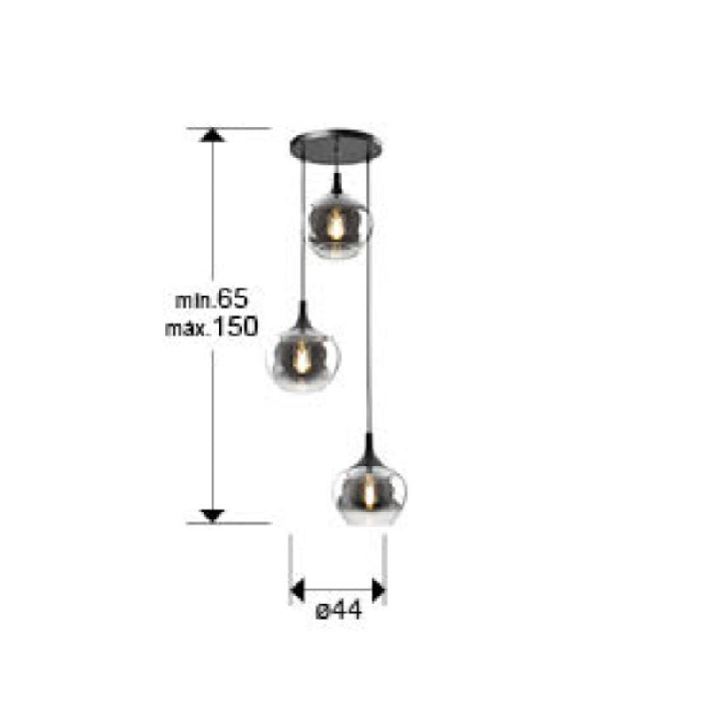 Schuller Opaz 3L pendant lamp E27 D 44cm