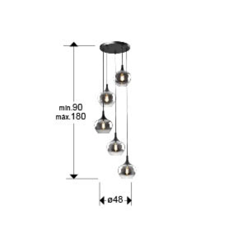 Schuller Opaz 5L pendant lamp E27 D 48cm