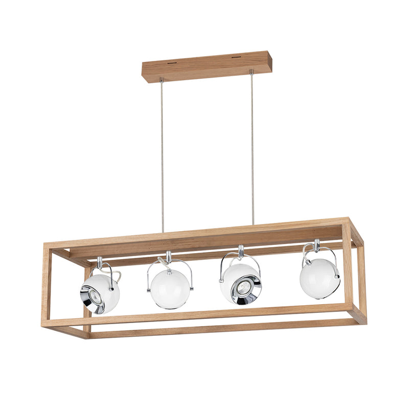 Roy Ceiling Lamp Incl.4xLED GU10 5W Oiled Oak/Satin