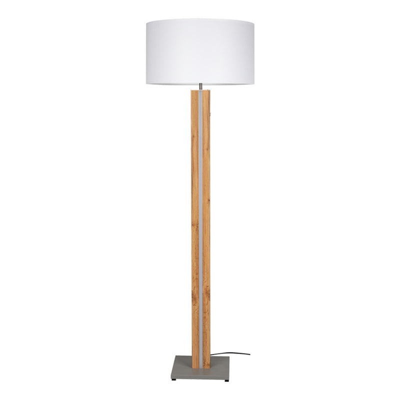 Flame Table Lamp 1x LED 12V Integrated 4.6W Gray/Oak/Black PVC/Touch Dimmer