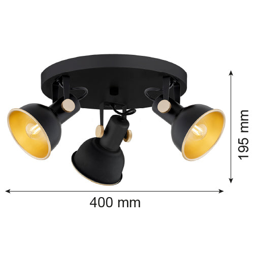 Argon Lenora 3L ceiling spotlight E14 H 19.5cm