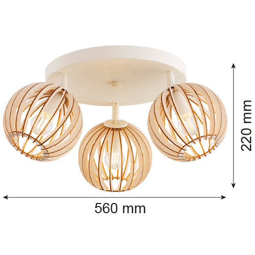 Argon Parula 3L ceiling lamp E14 H 22cm