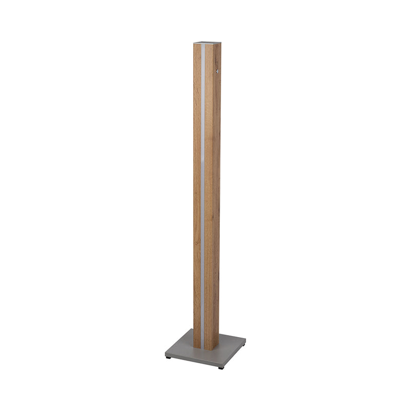 Flame Floor Lamp 1xE27 Max.60W; 1x LED 12V Integrated 16W Veneer Oak/Black PVC/Gray With Touch Dimmer