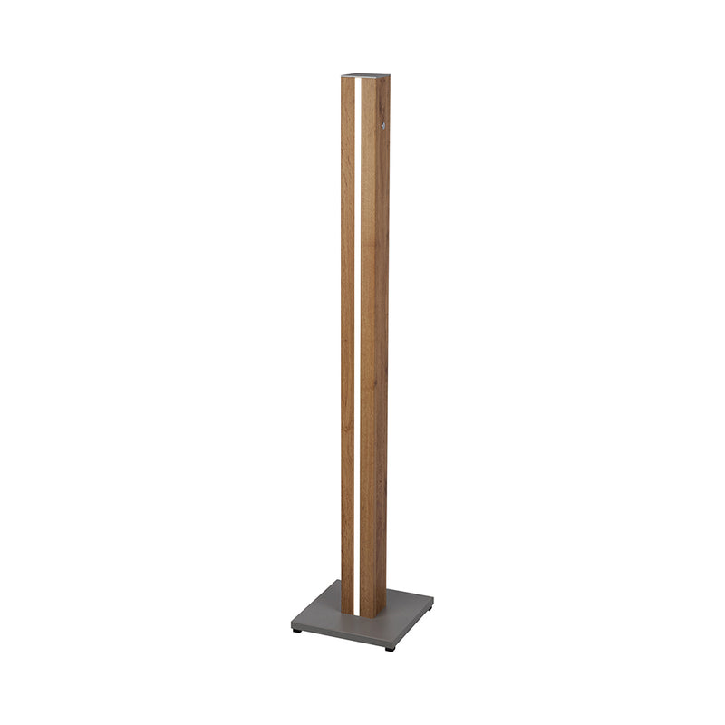 Flame Floor Lamp 1xE27 Max.60W; 1xLED 12V Integrated 16W Gray/Oak/Black PVC/White Touch Dimmer