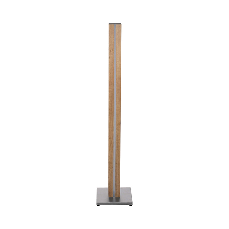 Flame Floor Lamp 1xE27 Max.60W; 1xLED 12V Integrated 16W Gray/Oak/Black PVC/White Touch Dimmer