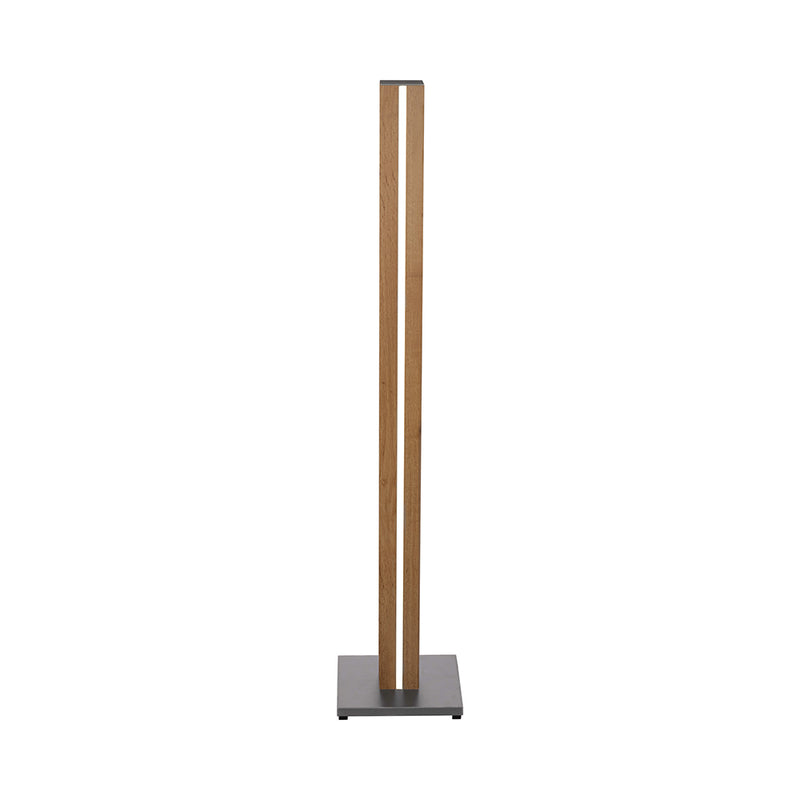 Flame Floor Lamp 1xE27 Max.60W; 1xLED 12V Integrated 16W Gray/Oak/Black PVC/White Touch Dimmer