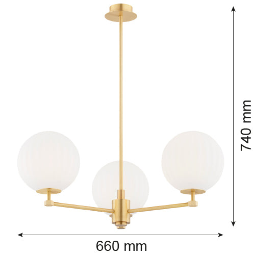 Argon Paloma 3L chandelier E14 H 74cm
