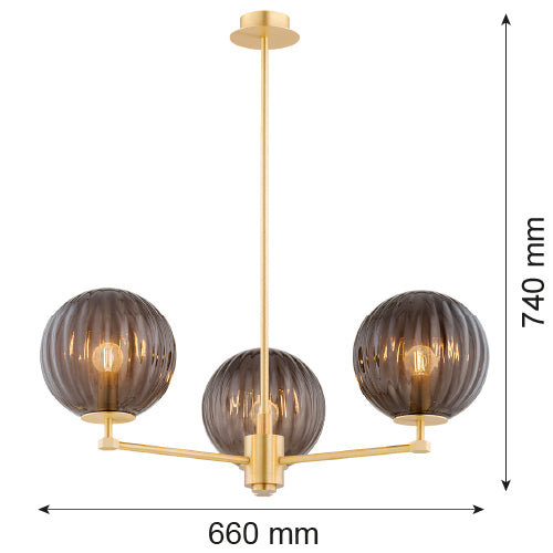 Argon Paloma 3L chandelier E14 H 74cm