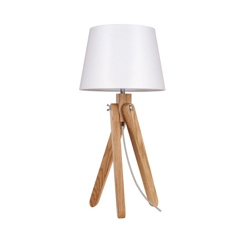 Rune Wooden FSC Table Lamp 1xE27 Max.40W Oiled Oak/Transparent Synthetic Cable/White