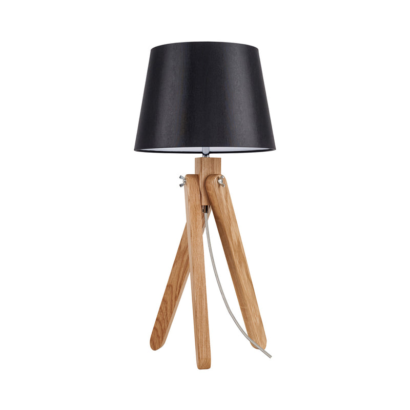 Rune Wooden FSC Table Lamp 1xE27 Max.40W Oiled Oak/Transparent Synthetic Cable/Black