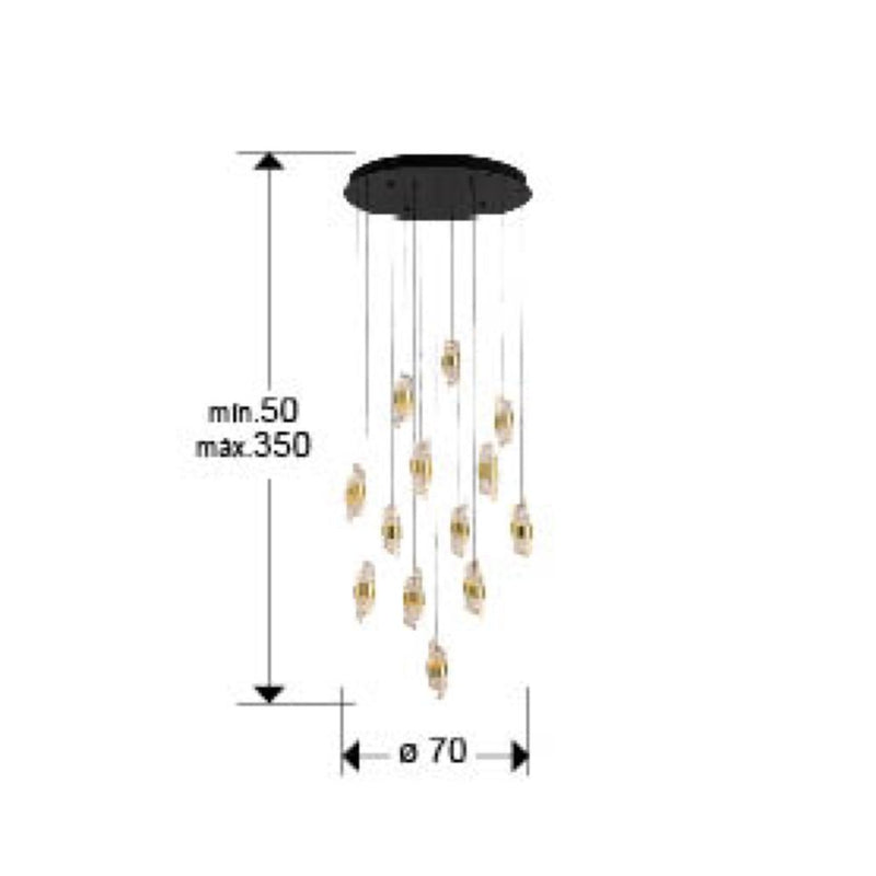 Schuller Iliada 13L pendant lamp D 70cm