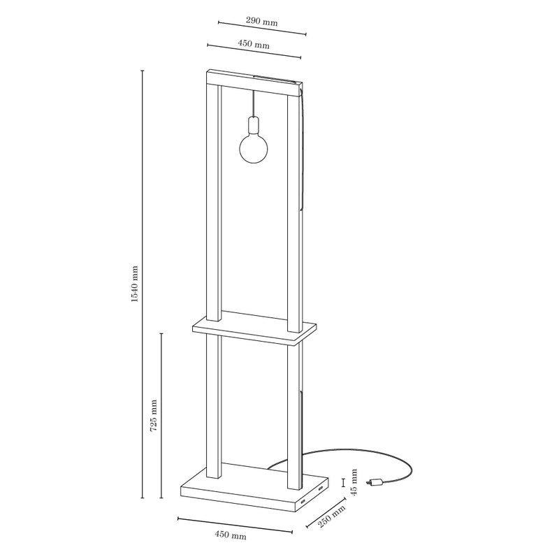 Monopod Floor Lamp 1xE27 Max.15W Oiled Oak/Anthracite