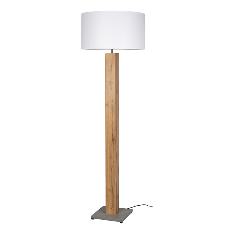 Flame Table Lamp 1xE27 Max.40W Gray/Oak/Black PVC/White