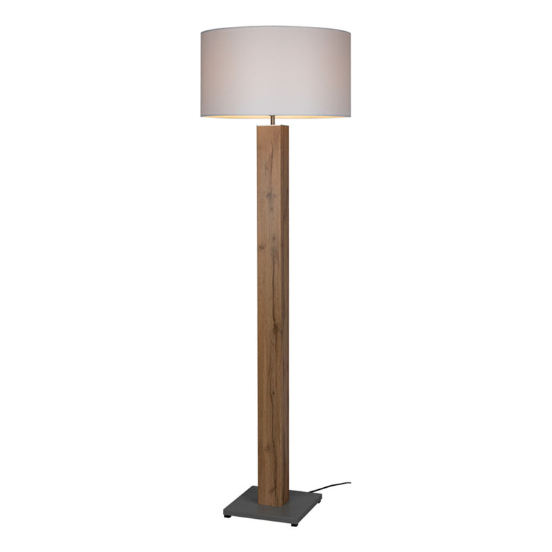 Flame Table Lamp 1xE27 Max.40W Veneer Oak/Black PVC/Gray With