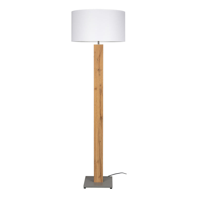 Flame Table Lamp 1xE27 Max.40W Veneer Oak/Black PVC/Gray With