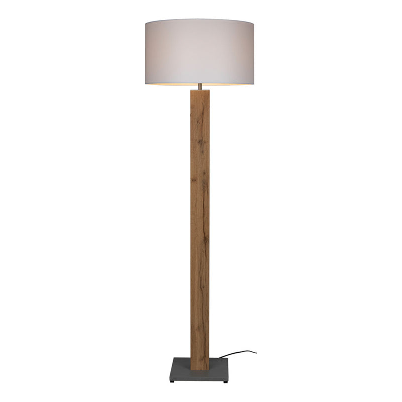 Flame Table Lamp 1xE27 Max.40W Veneer Oak/Black PVC/Gray With