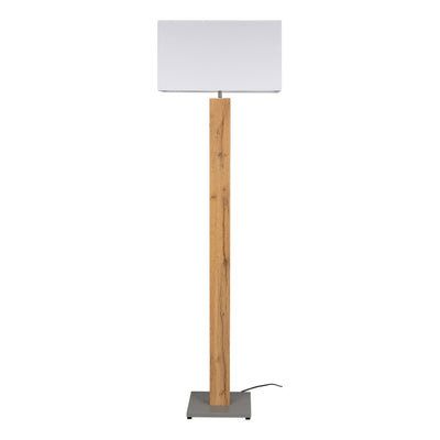 Flame Floor Lamp 1xE27 Max.60W Gray/Oak/Black PVC/White