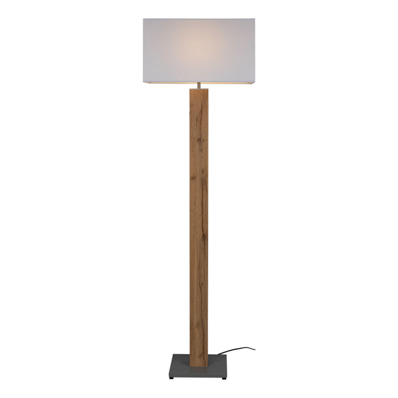 Flame Floor Lamp 1xE27 Max.60W Veneer Oak/Black PVC/Gray With