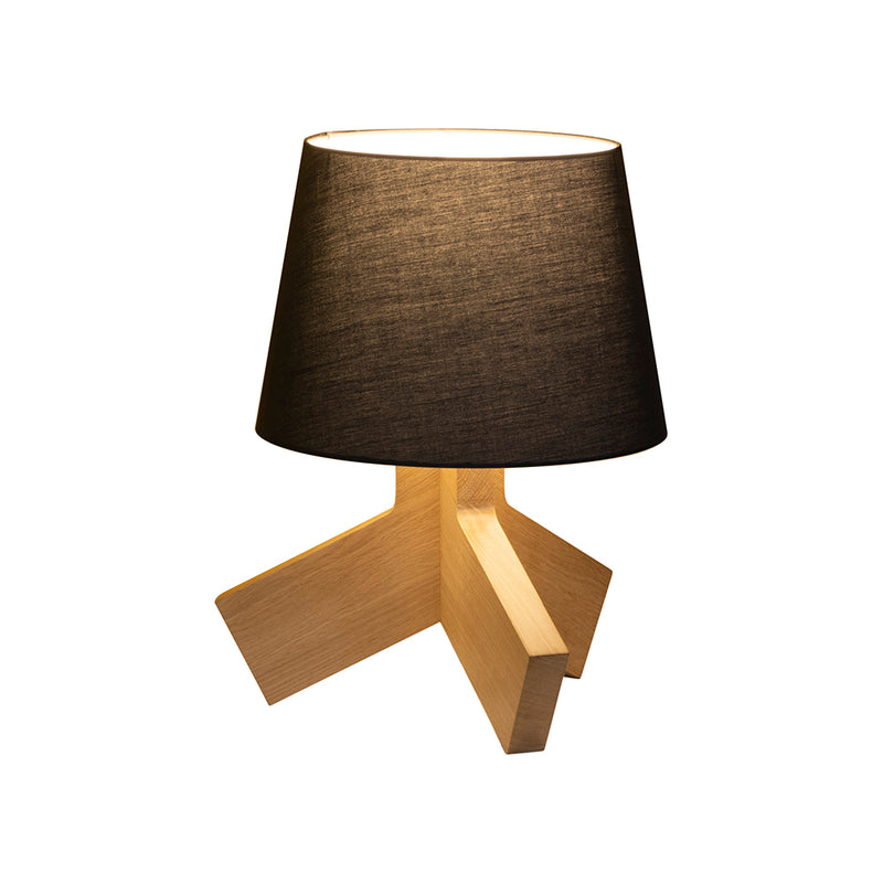 Tilda Wooden FSC Table Lamp 1XE27 60W Oak/Anthracite Synthetic Cable/Anthracite