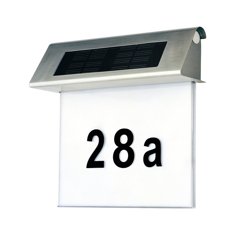 Solar House Number Wall Lamp Incl.2x0.07W LED Satin/White/Black 