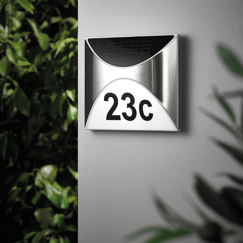 Solar House Number Wall Lamp Incl. 3x0.1W LED Satin/White/Black