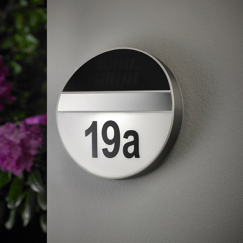 Solar House Number Wall Lamp Incl. 3x0.1W LED Satin/White/Black