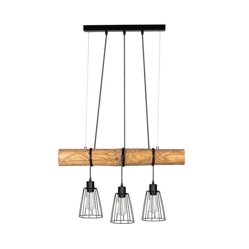 Trabo Short Pendant 3xE27 Max.60W Stained Pine/Black