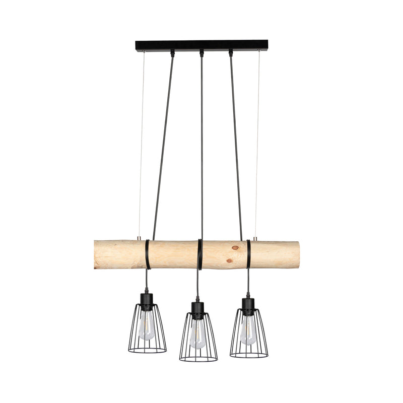 Trabo Short Pendant 3xE27 Max.60W Natural Pine/Black