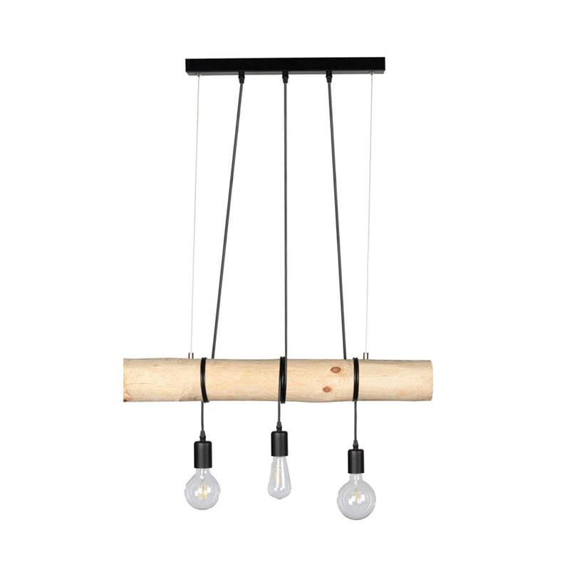 Trabo Short Pendant 3xE27 Max.60W Natural Pine/Black