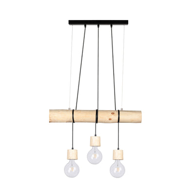 Trabo Pino Pendant Lamp 3xE27 Max.60W Natural Pine Black PVC/Black