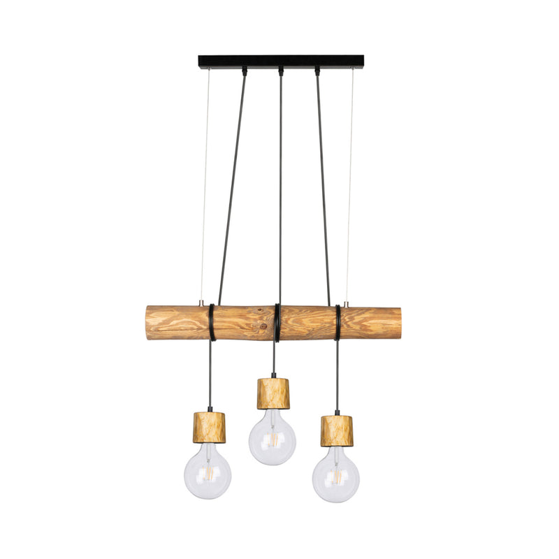 Trabo Pino Pendant Lamp 3xE27 Max.60W Stained Pine/Black PCV/Black